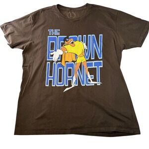 TeePublic The Brown Hornet Fat Albert Graphic T-Shirt Mens Large Brown Retro Tee